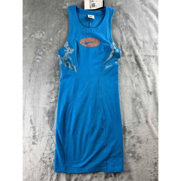 NIKE women's Icon Clash active bodycon Tank Dress Size XS‎ in Blue new w tags - Picture 1 of 5